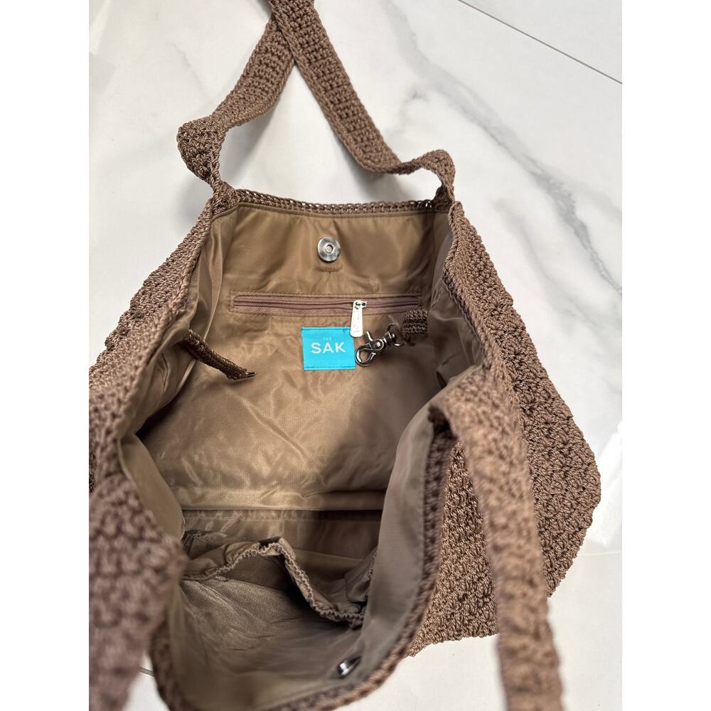 The SAk Brown Crochet Shoulder Purse Handbag Bag - Picture 9 of 15